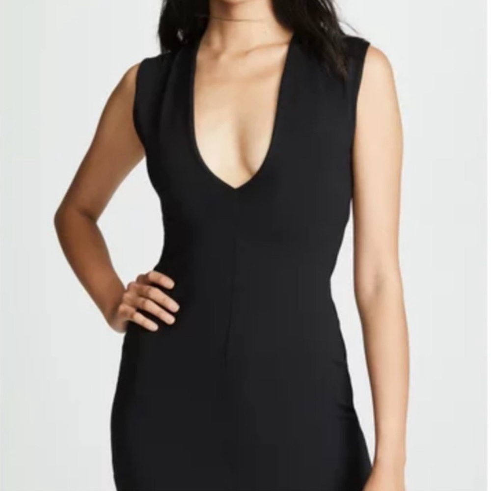Susana Monaco Deep V Neck Blue Jersey Mini Dress size S - Picture 2 of 8